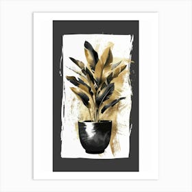 Gold Leaf Plant Art Print