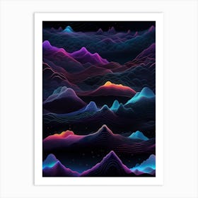 Abstract Mountains Background Art Print