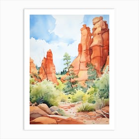 Garden Of The Gods Usa Watercolour 2 Art Print