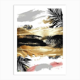 Abstract Gold And Black Painting 16 Art Print