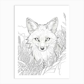 Fox In The Grass 3 Art Print