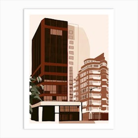 Illustration Of A Building 1 Art Print