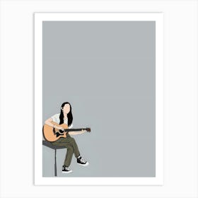 Girl Playing Guitar Art Print