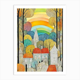 Autumn Village Art Print