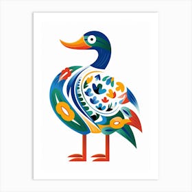 Scandinavian Bird Illustration Mallard Duck 1 Art Print