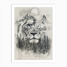 Lion In The Forest 19 Art Print