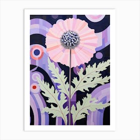 Scabiosa 2 Hilma Af Klint Inspired Pastel Flower Painting Affiche