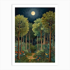 William Morris Forest At Night 2 Art Print