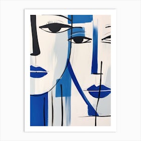 Two Women In Blue 1 Art Print