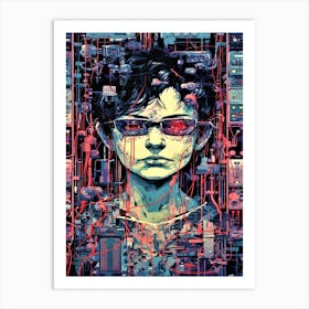 Cyber Child - Cyberpunk Boy Art Print