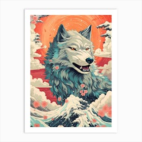 Wolf In The Sea Art Print