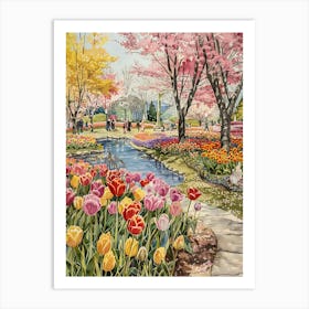 Tulips In Bloom 11 Art Print