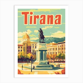 Aihrgdesign A Vintage Travel Poster Of Tirana 1 Art Print