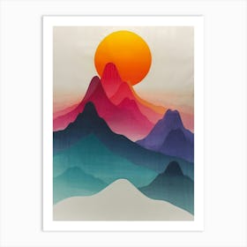 Sunrise In The Mountains 4 Art Print