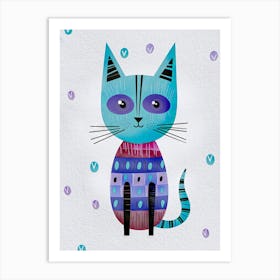 Blue Cat Art Print