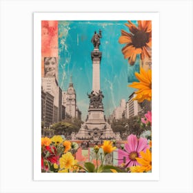 Buenos Aires   Floral Retro Collage Style 3 Art Print