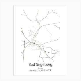 Bad Segeberg,Germany Minimalist Map Art Print