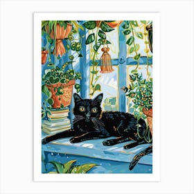 Cat On Window Sill 1 Art Print