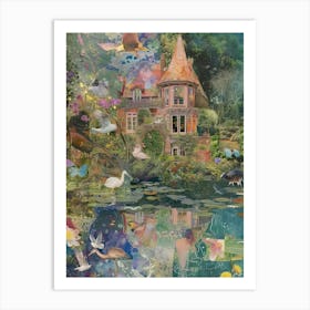 Fairytale Pond Scrapbook Collage 2 Art Print