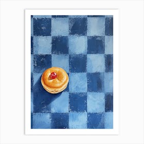 Teacake Blue Checkerboard Art Print