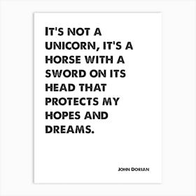 Scrubs, JD, John Dorian, Quote, It's Not A Unicorn, Wall Print, Wall Art, Poster, Print, Art Print
