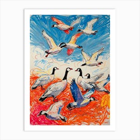 Geese In Flight 5 Art Print