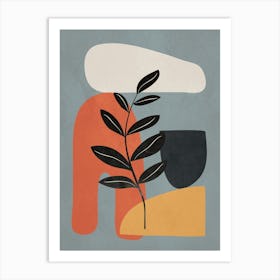 Modern Abstract Minimal Shapes Branches Art 2 Art Print