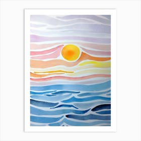 Sunset At The Beach 32 Art Print