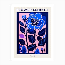 Blue Flower Market Poster Rose 2 Art Print
