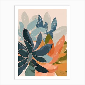 Succulents Plant Minimalist Illustration 3 Art Print