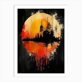 Sunset In The Woods Art Print