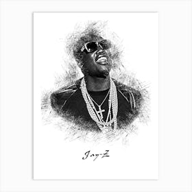 Jay Z Drawing Art Print