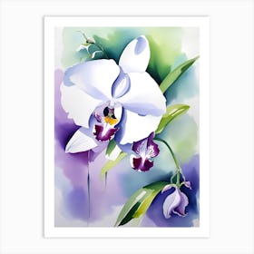 White Orchid Painting Art Print