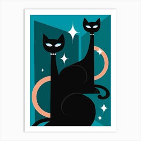 Black Cats Art Print