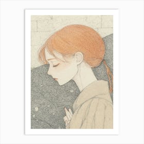 Girl With Red Hair Art Print