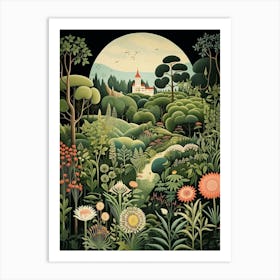 Fredriksdal Museum And Gardens Sweden Henri Rousseau Style 2 Art Print