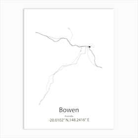 Bowen,Australia Minimalist Map Art Print