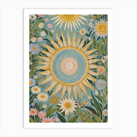 Sun And Flowers Art Print