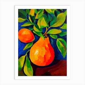 Papaya 1 Fruit Vibrant Matisse Inspired Painting Fruit Art Print