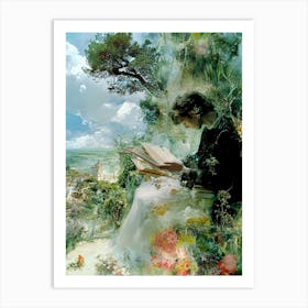 Girl Reading A Book 5 Art Print