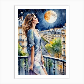 Paris Moon Art Print