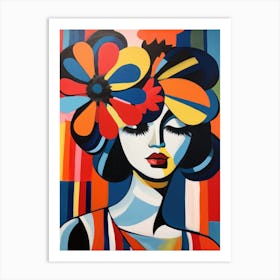 Woman With Flowers 10 Art Print