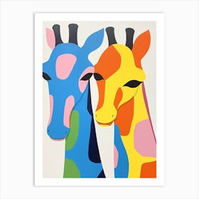 Colourful Kids Animal Art Giraffe 2 Art Print