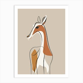 Giraffe - Boho, Line Art 23 Art Print