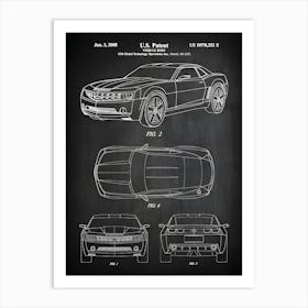 Sports Car Patent Print, Muscle Car 2008 Camero Poster, Camero Car Decor, Camero Art, Car Poster, Sports Car Wall Art, Vc2521 Art Print