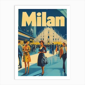 Aihrgdesign A 1970s Inspired Travel Poster For Milan 4 Art Print