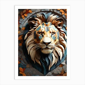 Lion Head Art mozaik Art Print