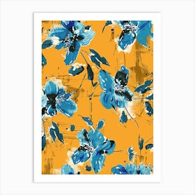 Blue And Yellow Flowers Art Print