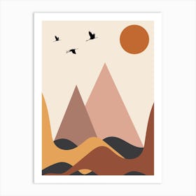 Autumn Mountains Abstract Art Print