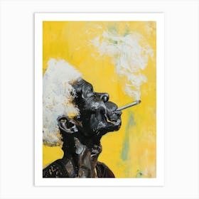 Woman Smokes A Cigarette Art Print